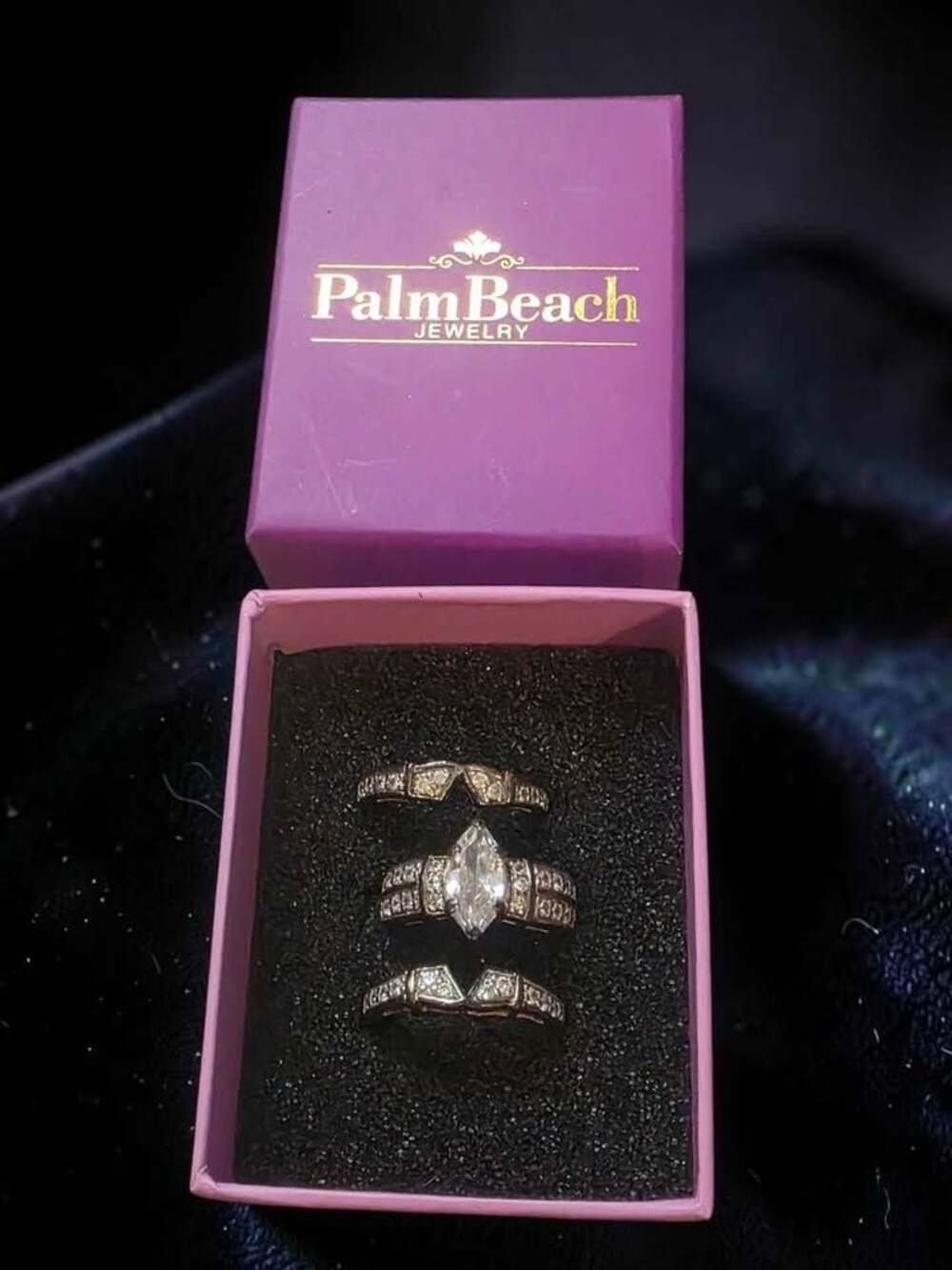 Palm Beach Jewelry 3-Piece Marquise Bridal Ring Set
